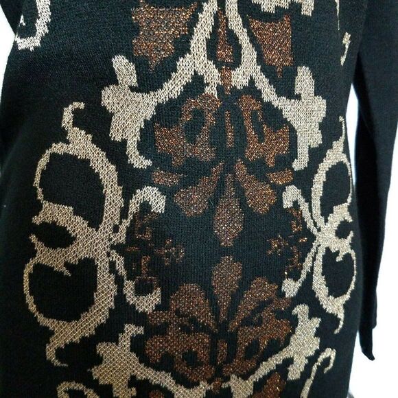 DEREK Heart Sweater Dress Size Small Black Multicolor - Picture 5 of 8